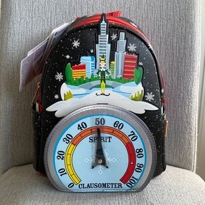 NWT Loungefly Disney ELF Clausometer Light Up Mini Backpack Bag